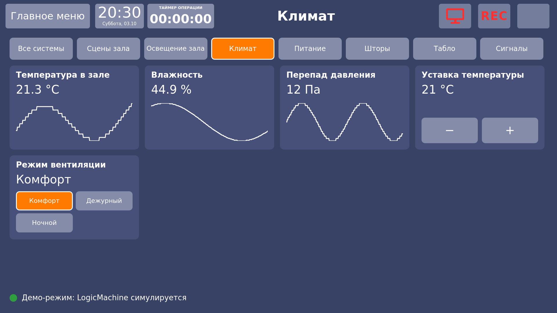 Vidicap Touch 1.0: климат зала
