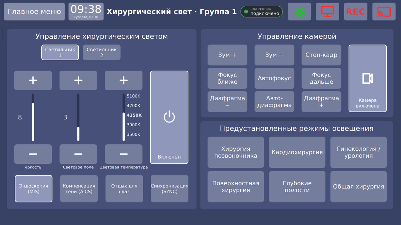 Vidicap Touch 1.0: хирургический свет